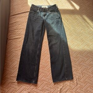 Hollister Women's Straight Leg Jeans - Dark Blue